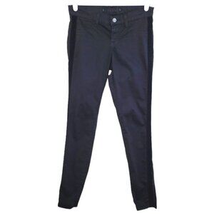 J Brand Skinny Leg Pants With Velvet Tuxedo Stripe Black Womens Size 25